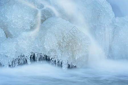 在美国密歇根州密歇根冰中沉积的兔子河级图片