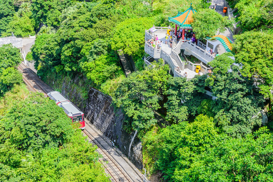 香港山顶旅游电车图片