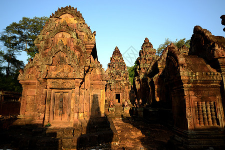 Riep市附近的吴哥寺城Angkor以北约32公里处背景图片