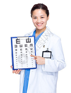 有视力表的光学医生图片