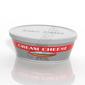 3D奶油酪塑料集装箱背景图片