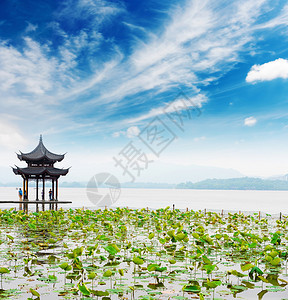 杭州西湖古亭图片