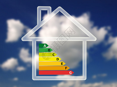 对照天空背景的室内能源效率图表图片