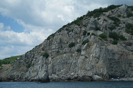 黑海乌克兰的岩石海岸图片
