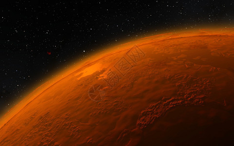 火星科学插图在深空远离的行星景观图片