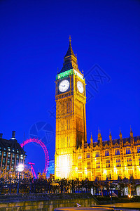 伦敦钟楼在夜间图片