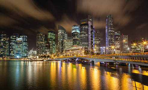 林肯公园新加坡城市景观夜景背景