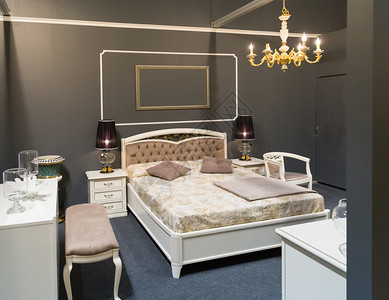 米色调的现代卧室内饰背景图片