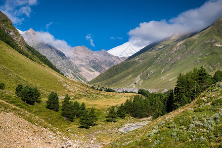 夏天的山谷自然景观图片