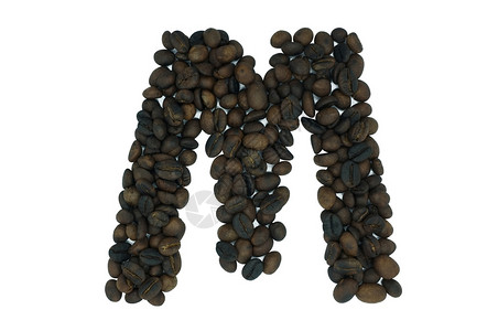 咖啡豆中的创意字母表白背景上图片