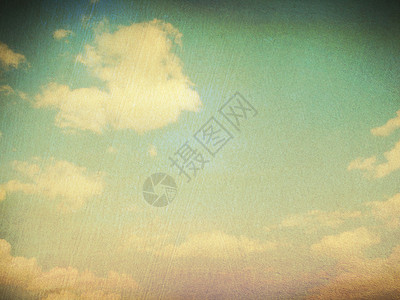蓝天白云的复古背景图片