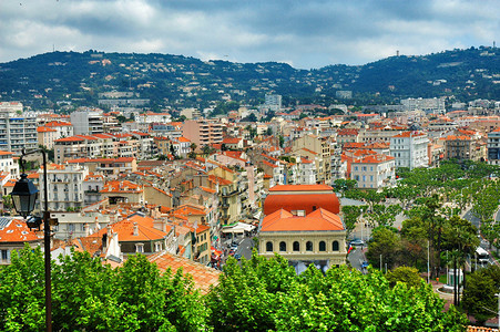 戛纳市地中海法国背景图片