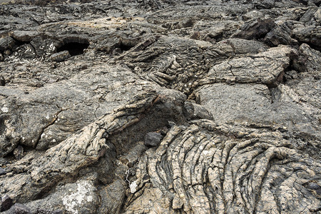 Timanfaya公园老火山石的特写图片