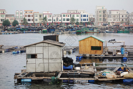 中华渔业村背景图片