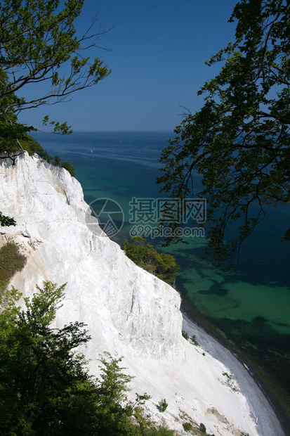 MonsKlint是波罗的海丹麦蒙岛东海岸绵延6公图片