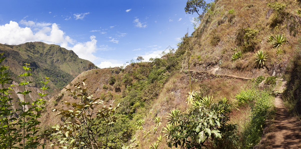 印加古道通往马丘比的路秘鲁背景图片