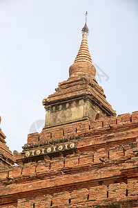 缅甸蒲甘苏拉玛尼寺的建筑细节苏拉玛尼神庙由那拉帕提图国王于1183年建造苏拉玛尼神庙在1975年地图片