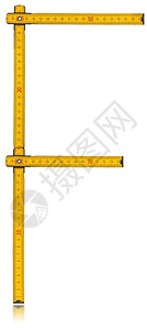 白色背景上孤立的F字形黄色旧木质黄表图片