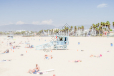 美国加利福尼亚州威尼斯海滩的焦点分散背景有意为bokeh效应而使后图片