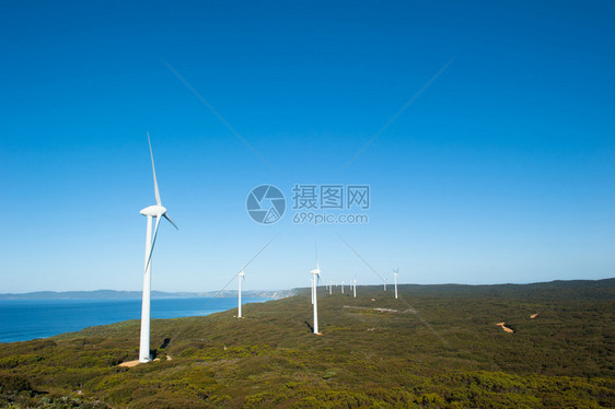 西澳大利亚州南大洋沿岸的风力农场图片