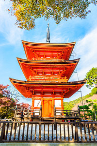 日本京都秋季的清水寺背景图片