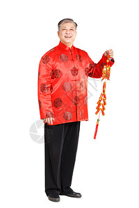老人在国语中微笑的手势纸面和红包只表示祝好运的意图片