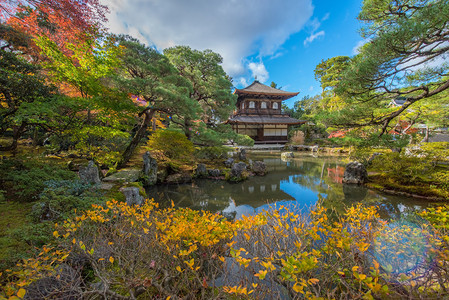 秋季日本京都银阁寺图片