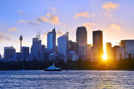 日落时的悉尼天际线图片