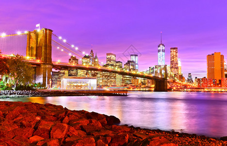 纽约市夜景图片