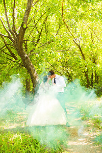 婚礼美丽的浪漫新娘和Groo图片