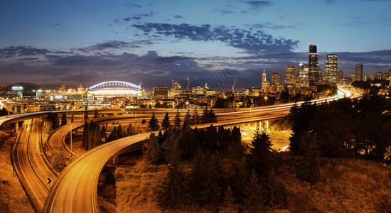 西雅图市风景加上城市建图片