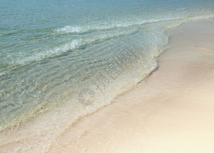 沙滩和绿松石波浪自然背景和纹理图片