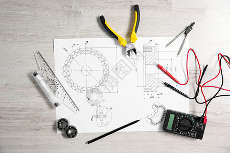 工程图及数字万用表俯视图图片