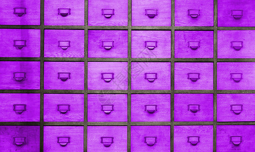 药剂师带抽屉的木箱30个抽屉紫色图片