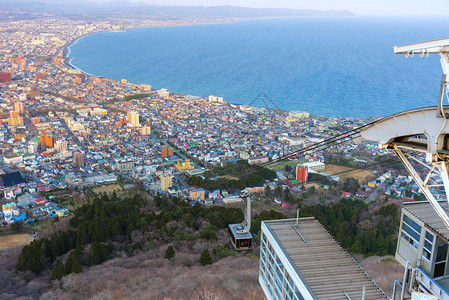 日本北海道HakodateMtHakodate山有城市图片