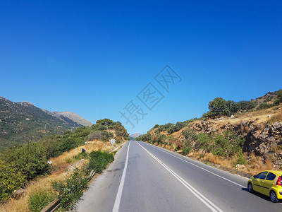 希腊的道路汽车的景色图片