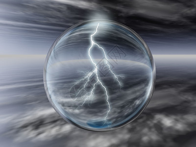 在玻璃球中闪电背景图片
