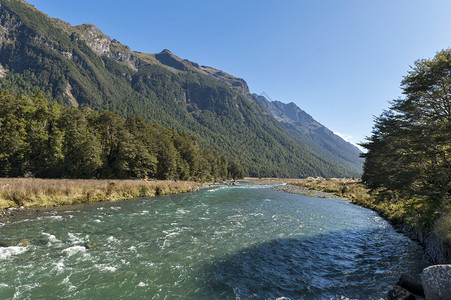 北菲奥德兰Fiordland公园Mackay高清图片