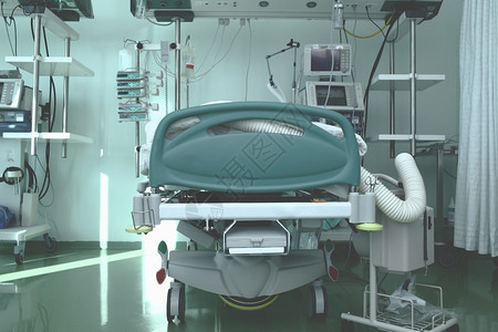 现代设备齐全的重症监护病房背景图片