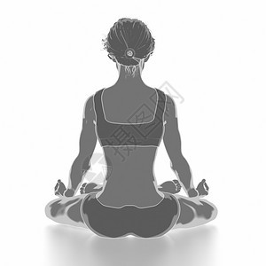瑜伽中适合做瑜伽的女子在白瑜伽概念上处图片