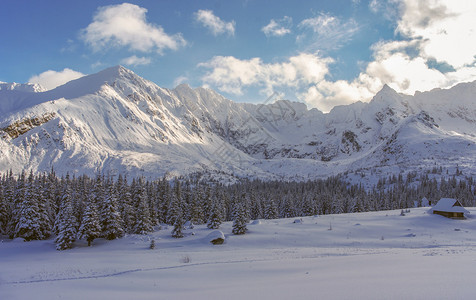 大雪山峰的美丽景色图片