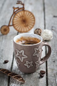 含咖啡豆的咖啡浓缩咖啡具有复制空图片