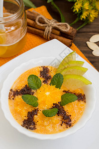 南瓜加蜂蜜橙子和薄荷小高清图片