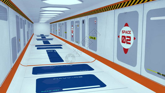 3d设计理念未来主义走廊内部图片