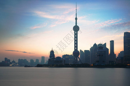 上海城市天际线早晨上海图片