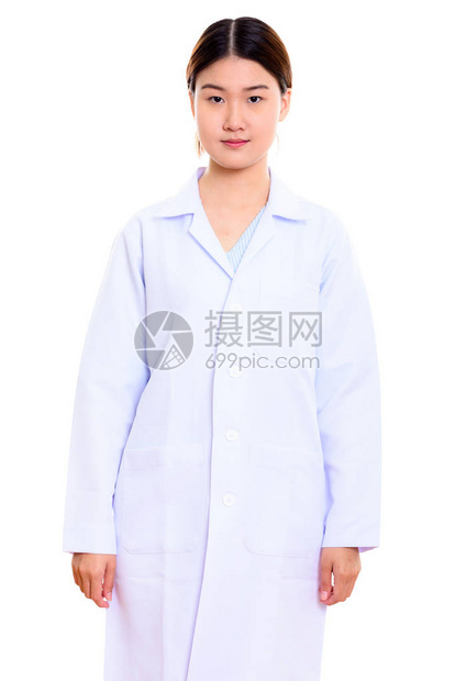 年轻美丽的亚洲女医生站立图片
