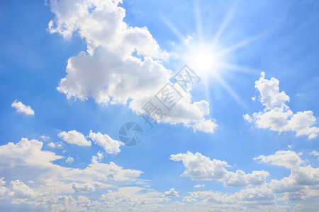 太阳与蓝天自然背景图片