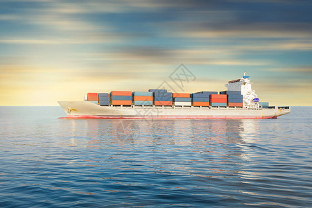 海上货船和货集装箱图片