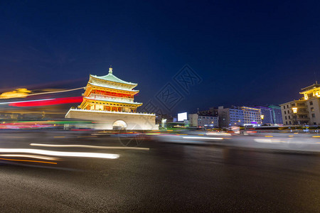 西安城市夜景背景