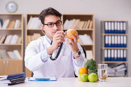 转基因食品概念的医生背景图片